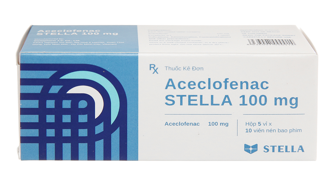 Aceclofenac Stella 100mg giảm đau, kháng viêm xương khớp