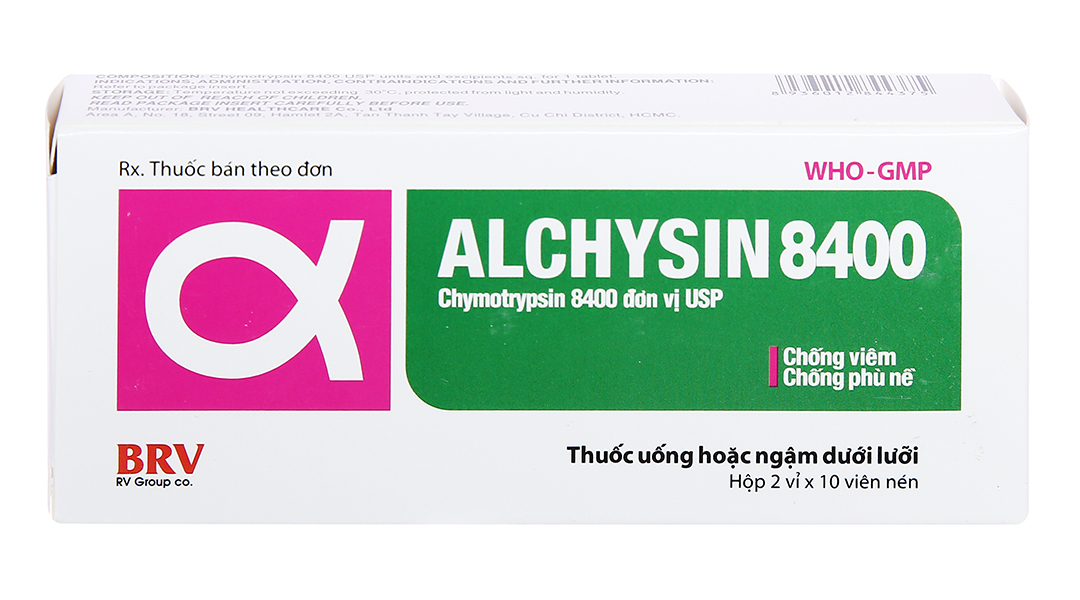 Alphachysin 8400 IU trị phù nề sau chấn thương (2 vỉ x 10 viên) -  02/2023|Nhathuocankhang.com