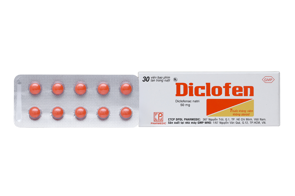 Diclofen 50mg giảm đau, kháng viêm xương khớp