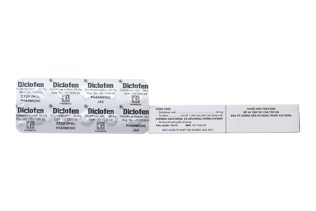 Diclofen 50mg giảm đau, kháng viêm xương khớp