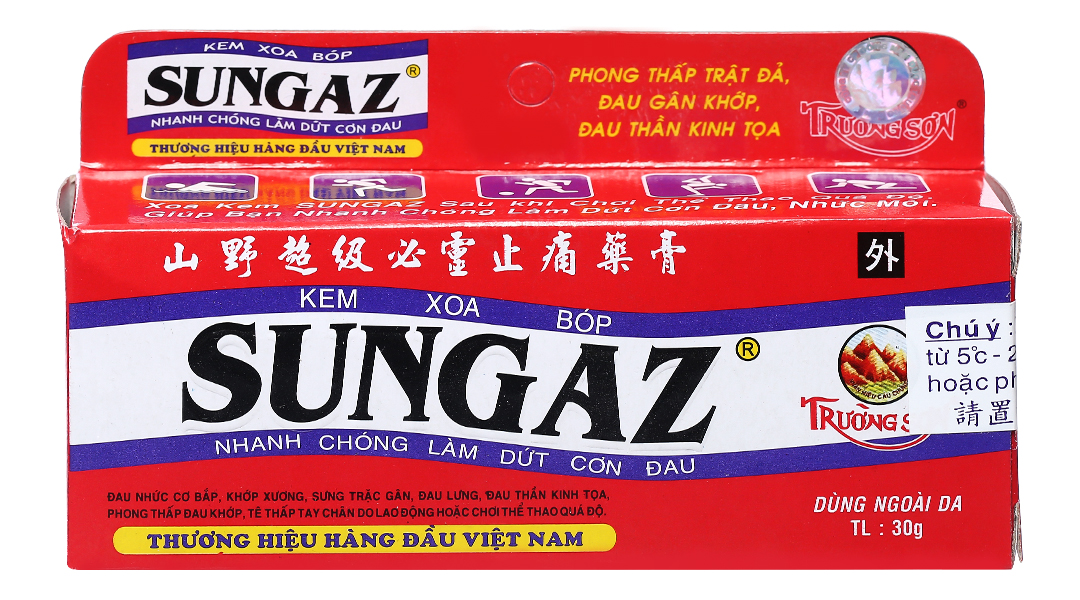 Kem xoa bóp Sungaz giảm đau cơ, xương khớp