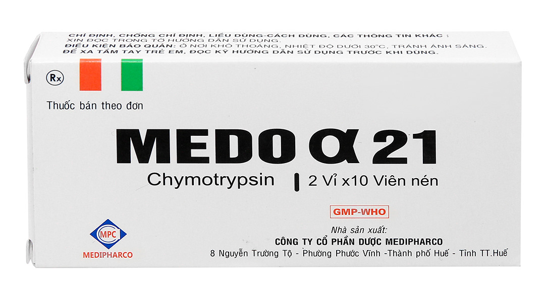 Medo alpha 21 4200IU trị phù nề sau chấn thương, phẩu thuật, bỏng