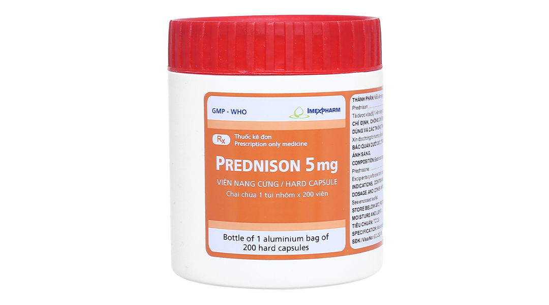 Prednison Imexpharm 5mg thuốc kháng viêm