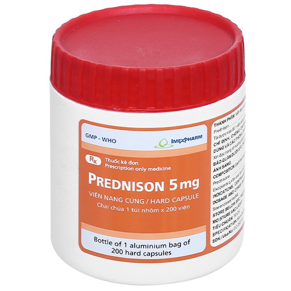 Prednison Imexpharm 5mg thuốc kháng viêm