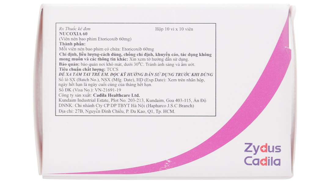 Nucoxia 60mg giảm đau, kháng viêm xương khớp
