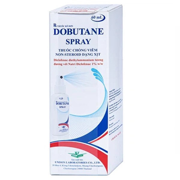 Dung dịch xịt Dobutane Spray 1g/100g giúp giảm đau, chống viêm