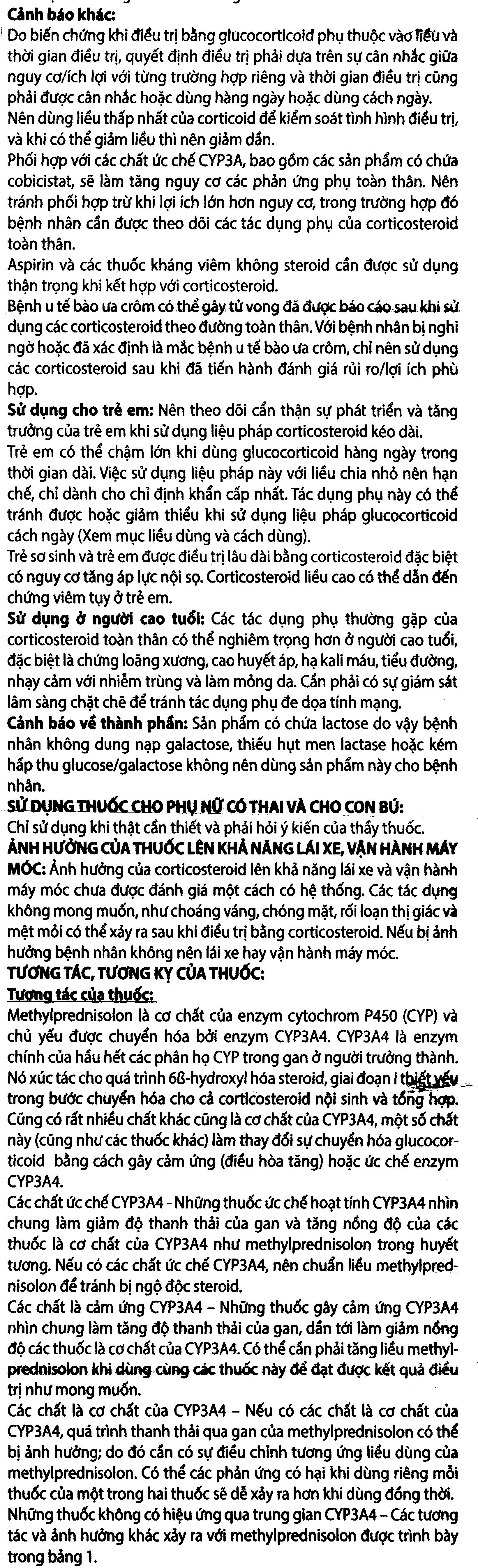 Tomethrol 4mg chỉ định cho các trường hợp cần glucocorticoid (3 vỉ x 10 viên) - 12