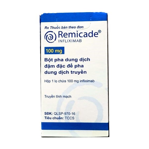 Bột pha dung dịch Remicade 100mg giảm đau, viêm ở bệnh Crohn, khớp