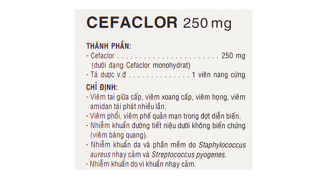 Cefaclor Uphace 250mg trị nhiễm khuẩn