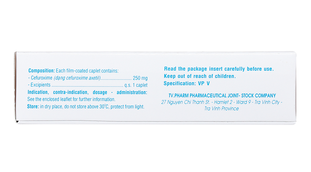 TV.Cefuroxime 250mg trị nhiễm khuẩn