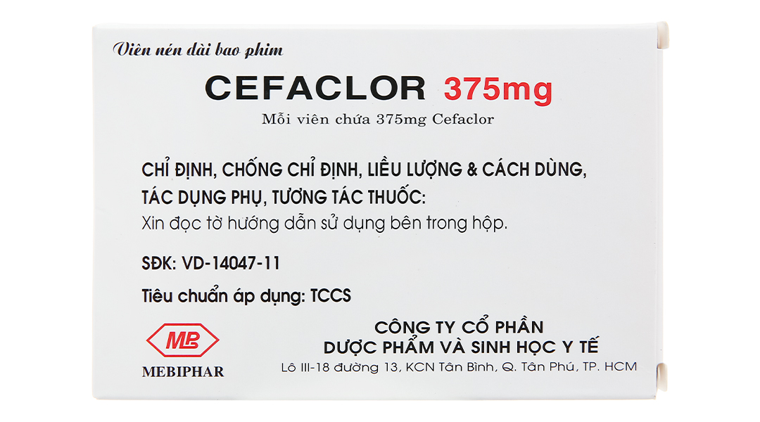 Cefaclor Mediphar 375mg trị nhiễm khuẩn