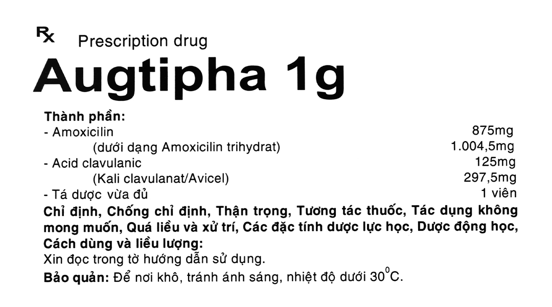 Augtipha 1g trị nhiễm khuẩn