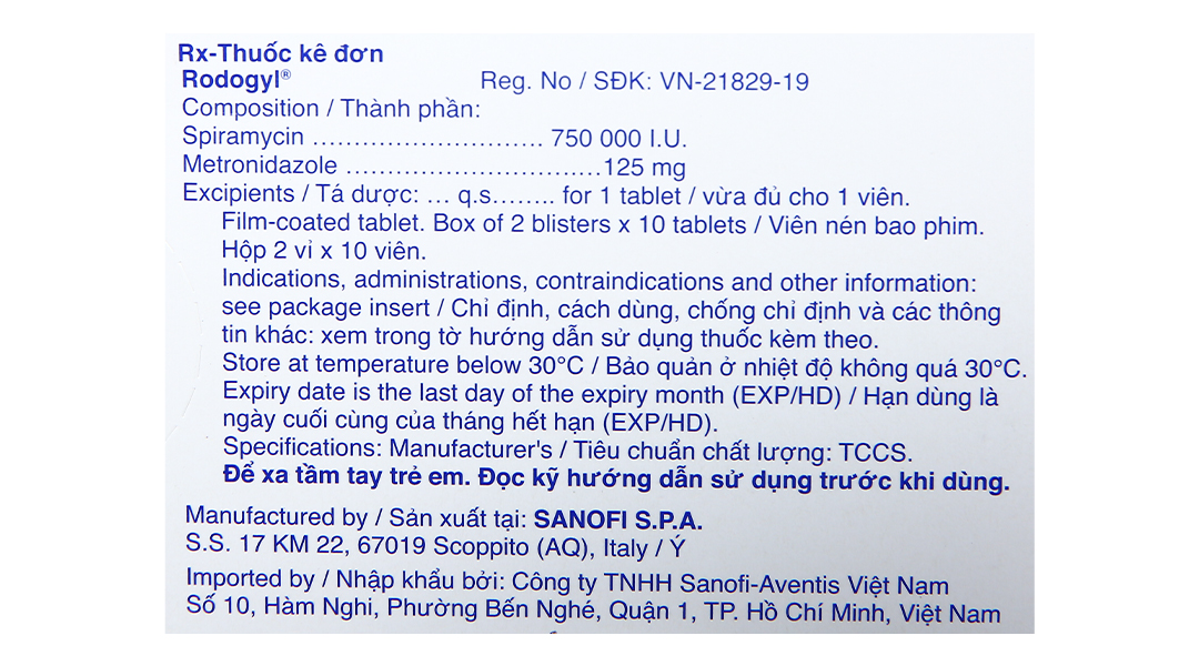 Rodogyl trị nhiễm khuẩn răng miệng