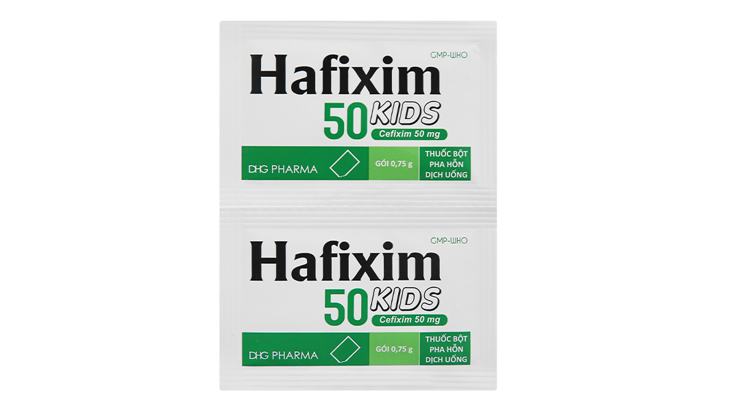 Bột pha hỗn dịch uống Hafixim 50 Kids trị nhiễm khuẩn
