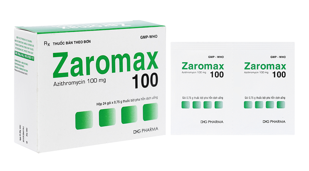 Bột pha hỗn dịch uống Zaromax 100 trị nhiễm khuẩn