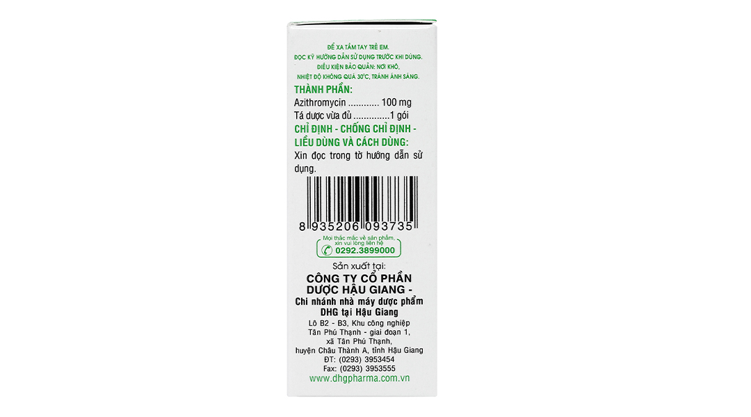 Bột pha hỗn dịch uống Zaromax 100 trị nhiễm khuẩn