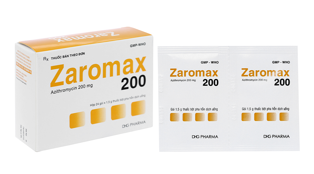 Bột pha hỗn dịch uống Zaromax 200 trị nhiễm khuẩn
