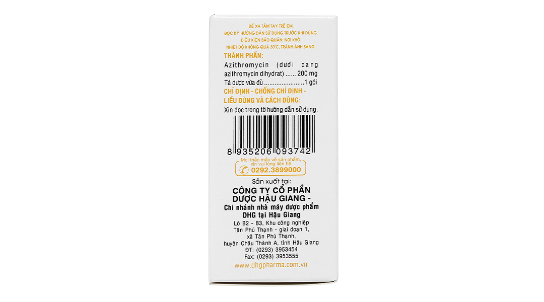 Bột pha hỗn dịch uống Zaromax 200 trị nhiễm khuẩn