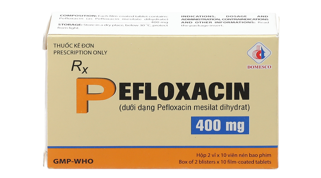 Pefloxacin Domesco 400mg trị nhiễm khuẩn