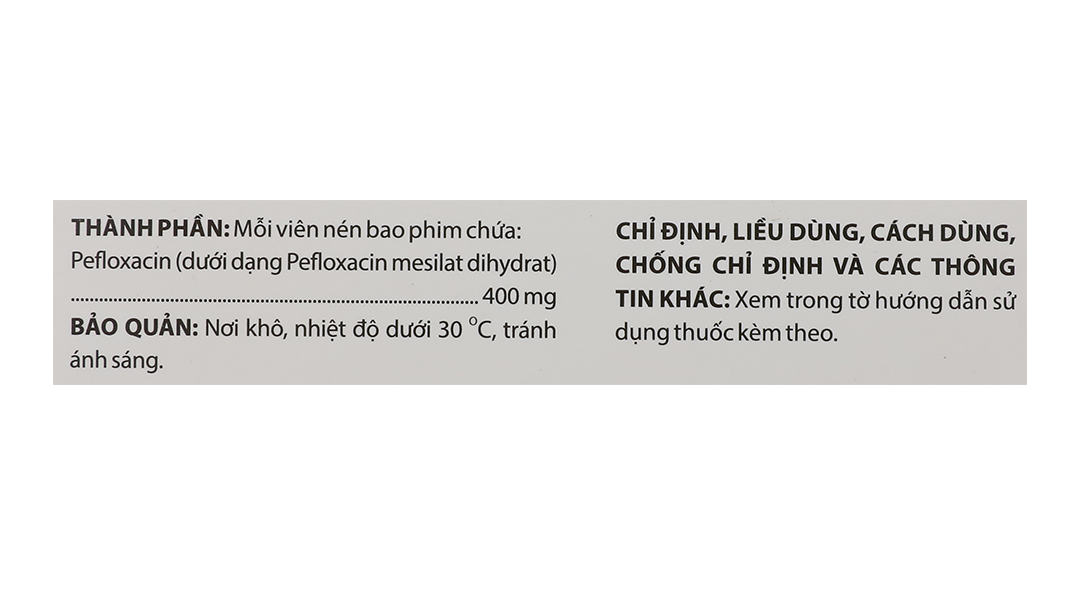 Pefloxacin Domesco 400mg trị nhiễm khuẩn