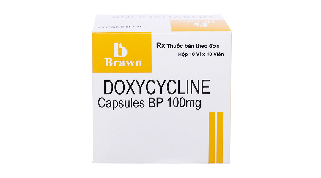 Doxycycline Capsules BP 100mg trị nhiễm khuẩn