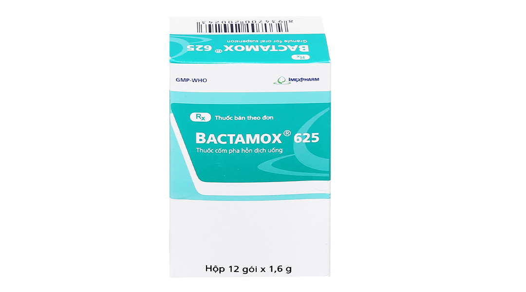 Cốm pha hỗn dịch uống Bactamox 625 trị nhiễm khuẩn (12 gói x 1.6g) - 06 ...