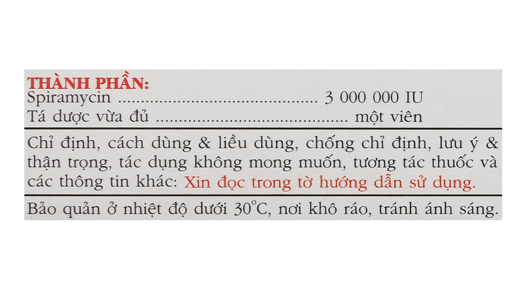 OpeSpira 3MIU trị nhiễm khuẩn