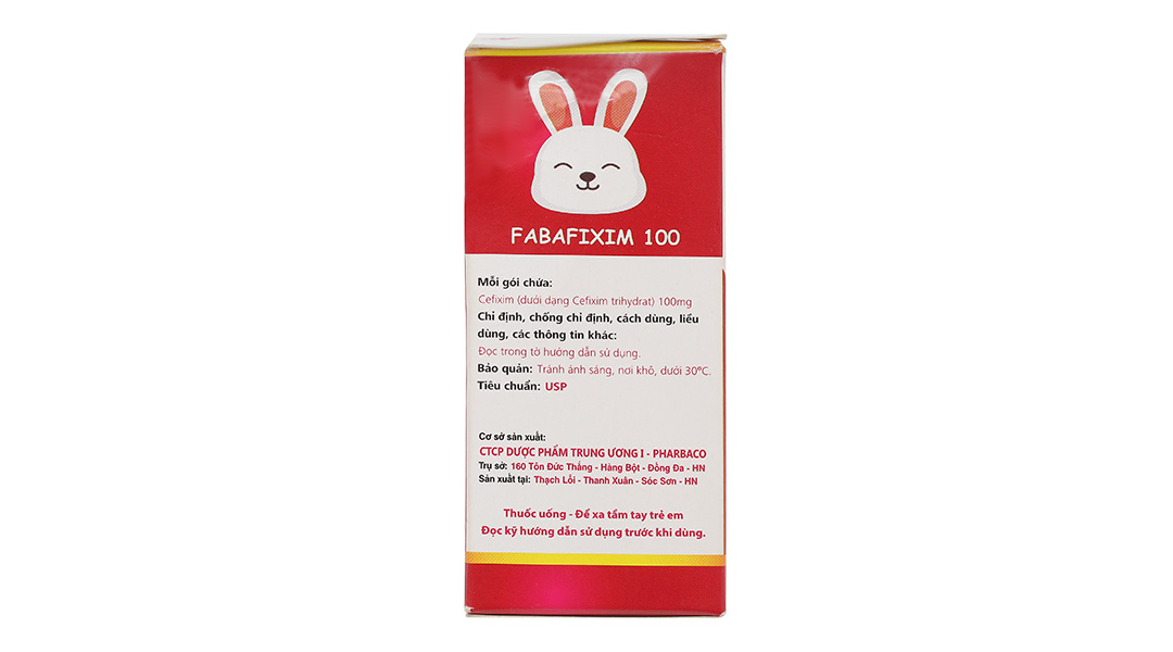 Thuốc bột pha hỗn dịch uống Fabafixim 100 trị nhiễm khuẩn