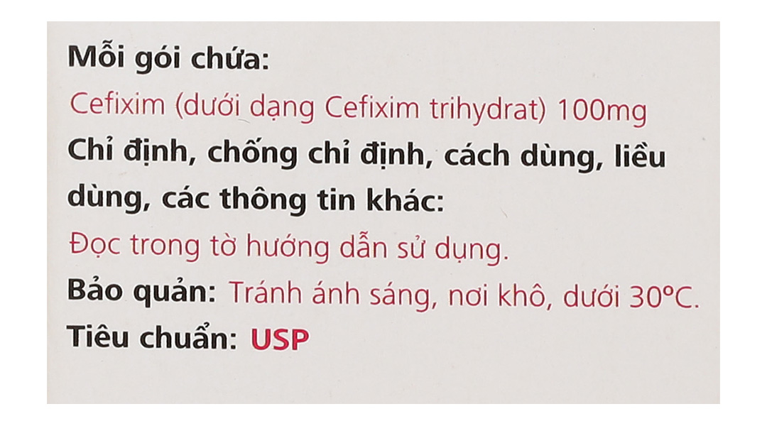Thuốc bột pha hỗn dịch uống Fabafixim 100 trị nhiễm khuẩn