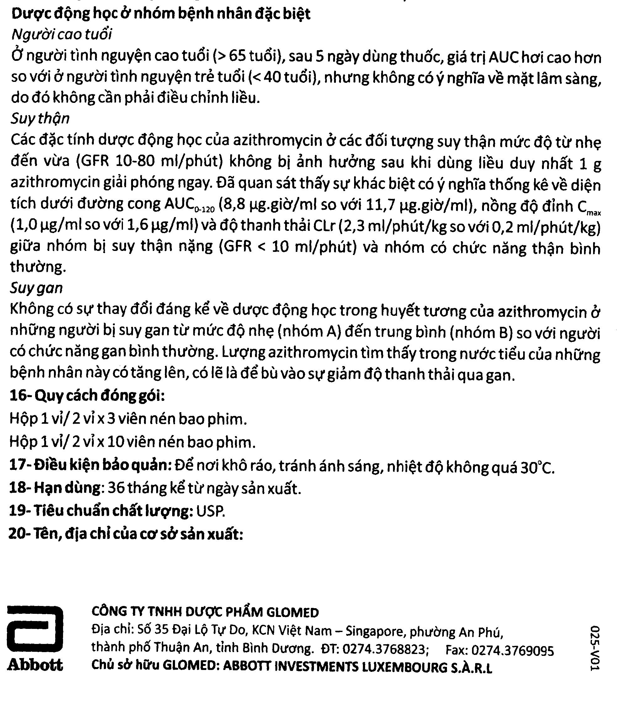 Glazi 500 trị nhiễm khuẩn (2 vỉ x 3 viên) - 13