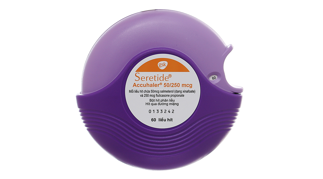 Bột hít phân liều Seretide Accuhaler  50/250mcg trị hen suyễn