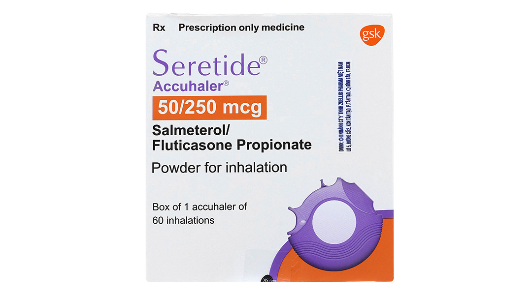 Bột hít phân liều Seretide Accuhaler  50/250mcg trị hen suyễn