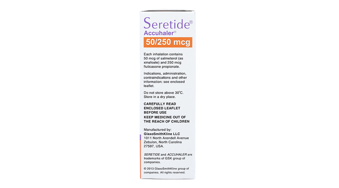 Bột hít phân liều Seretide Accuhaler  50/250mcg trị hen suyễn