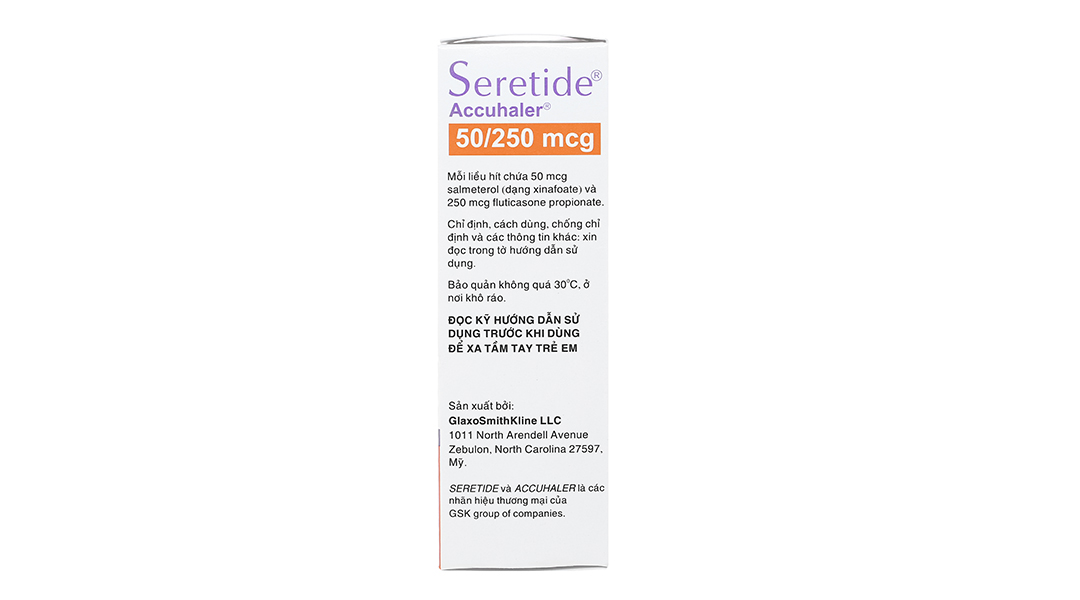 Bột hít phân liều Seretide Accuhaler  50/250mcg trị hen suyễn