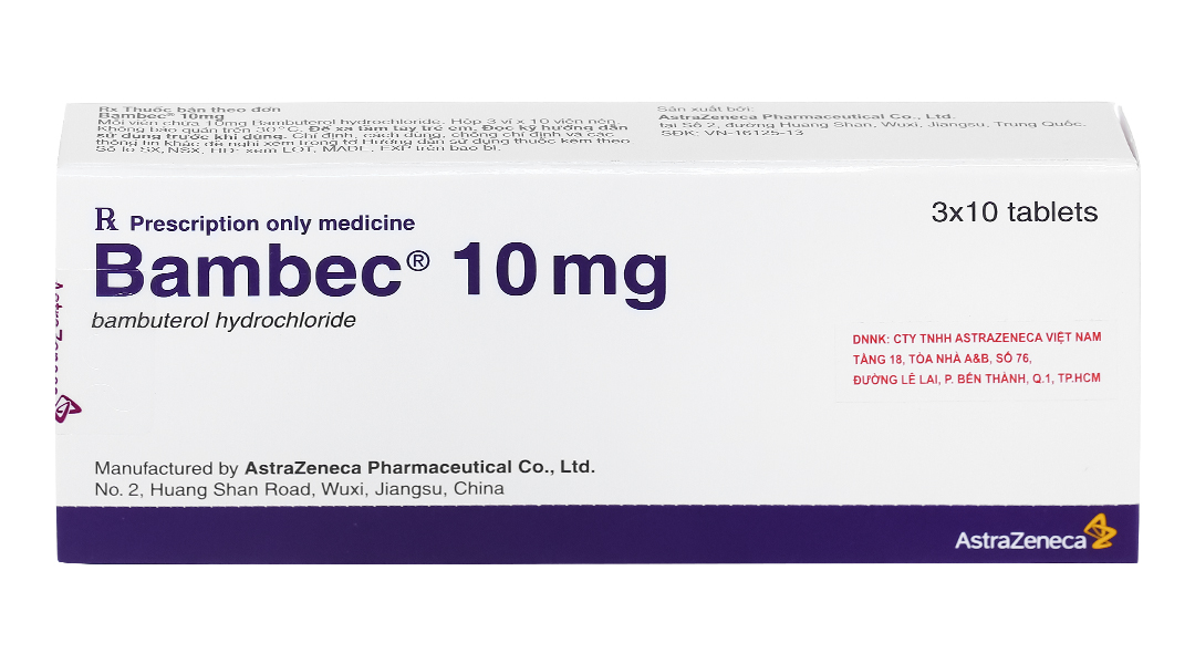 Bambec 10mg trị hen suyễn, viêm phế quản