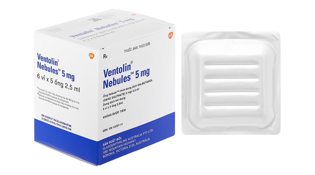Dung dịch khí dung Ventolin Nebules 5mg trị hen suyễn