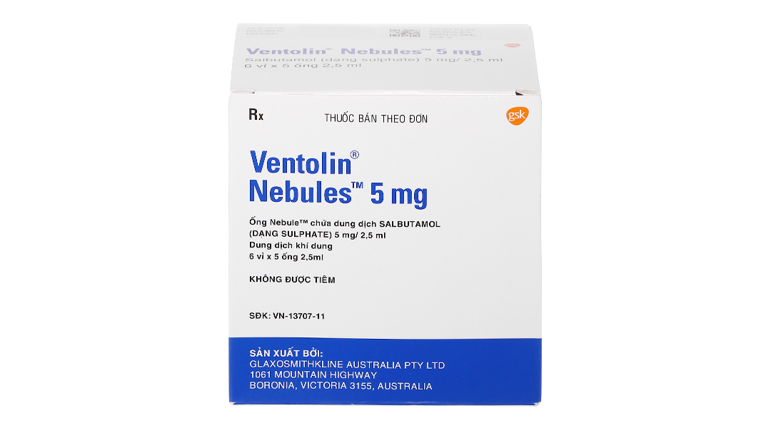 Dung dịch khí dung Ventolin Nebules 5mg trị hen suyễn