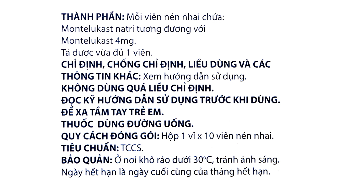 Smart - Air 4mg trị hen suyễn