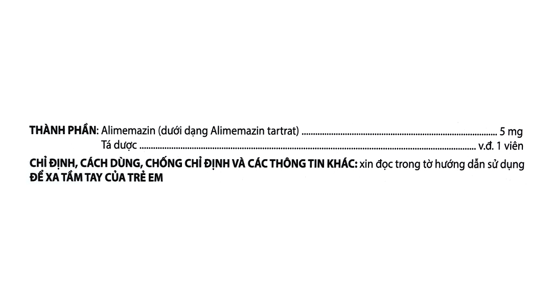 Theralene 5mg trị ho khan, viêm mũi dị ứng, mày đay