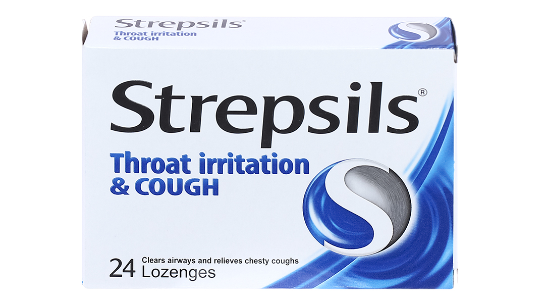 Viên ngậm Strepsils Throat Irritation & Cough 15mg sát khuẩn, tan đàm (2 vỉ x 12 viên) - 12
