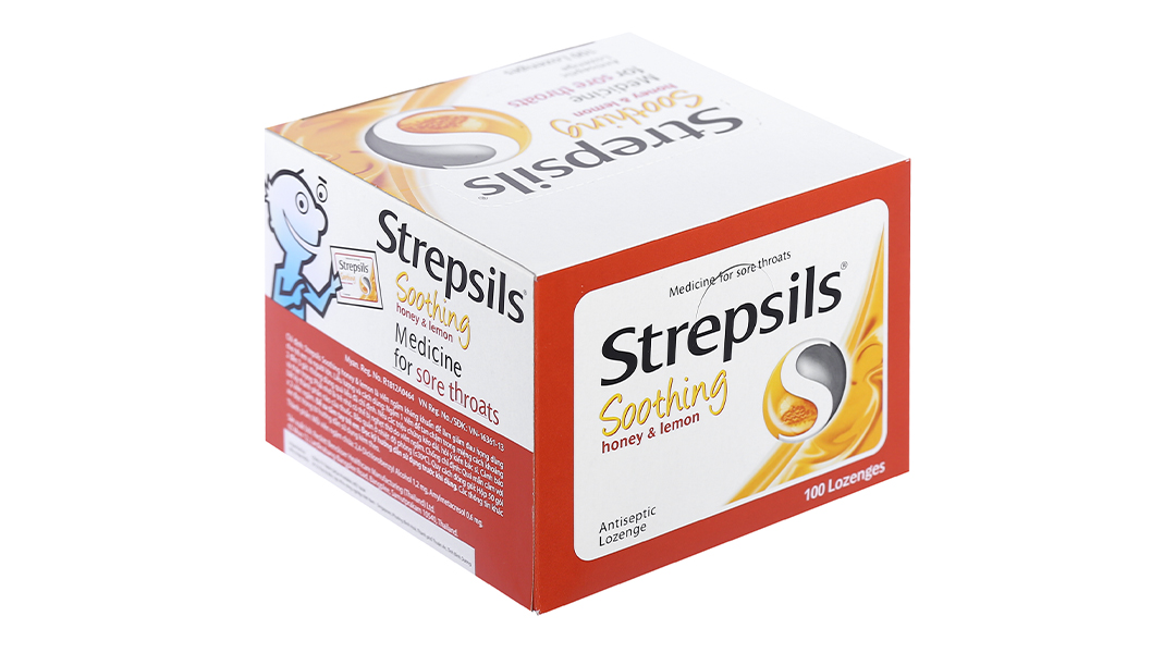 Viên ngậm Strepsils Soothing Honey & Lemon giảm đau họng