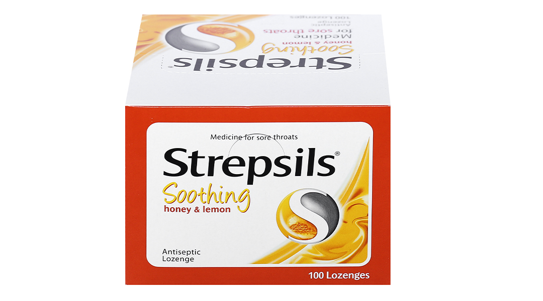 Viên ngậm Strepsils Soothing Honey & Lemon giảm đau họng