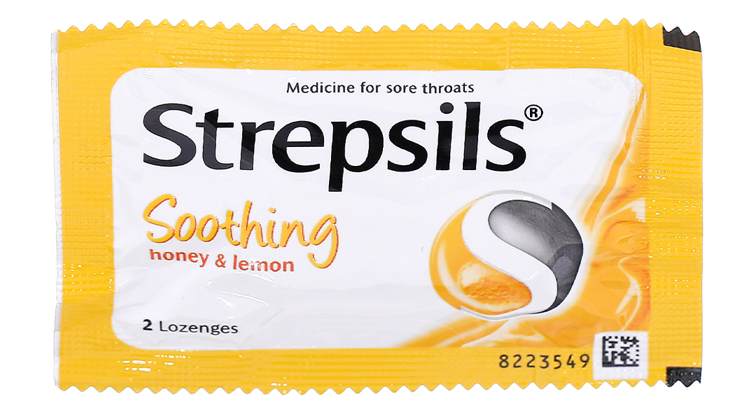 Viên ngậm Strepsils Soothing Honey & Lemon giảm đau họng
