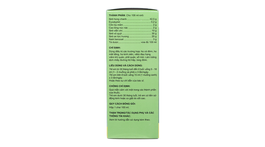 Eugica Sirô điều trị ho có đờm, ho mất tiếng, viêm đau họng chai 100ml - 11