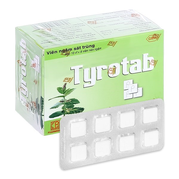 Viên ngậm Tyrotab sát khuẩn, trị viêm họng (10 vỉ x 8 viên) - 10/2024 ...