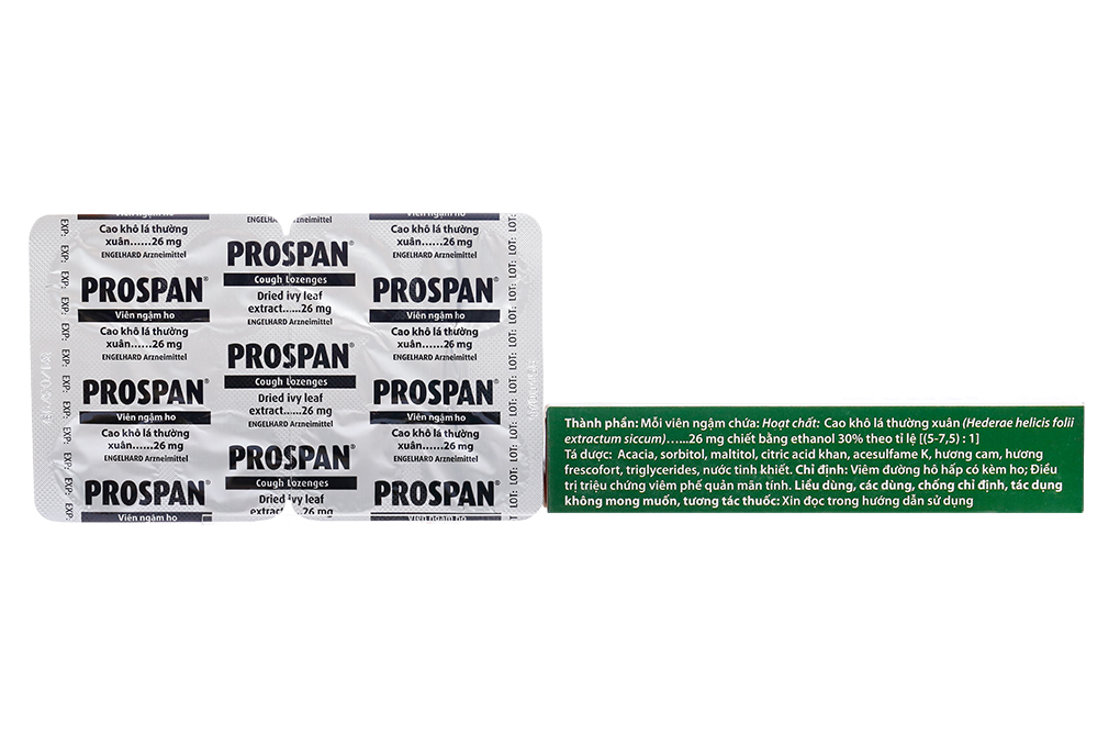 Viên ngậm Prospan trị viêm đường hô hấp, đau họng