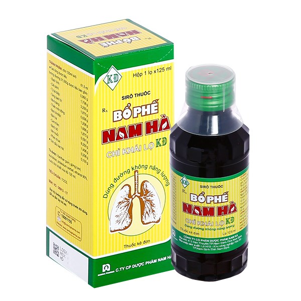 Siro Bổ Phế Nam Hà Chỉ Khái Lộ KĐ trị ho, viêm phế quản đường không năng lượng
