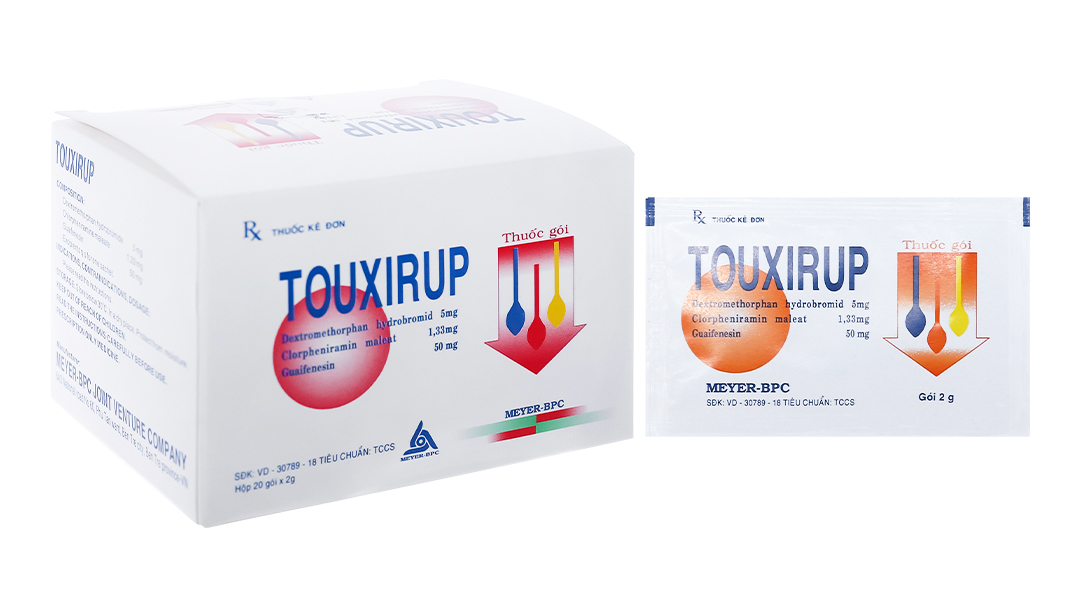 Thuốc bột Touxirup trị ho khan, ho do kích ứng