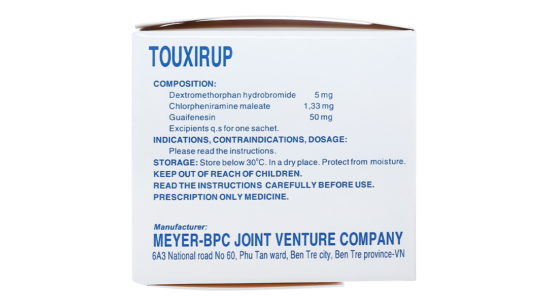 Thuốc bột Touxirup trị ho khan, ho do kích ứng