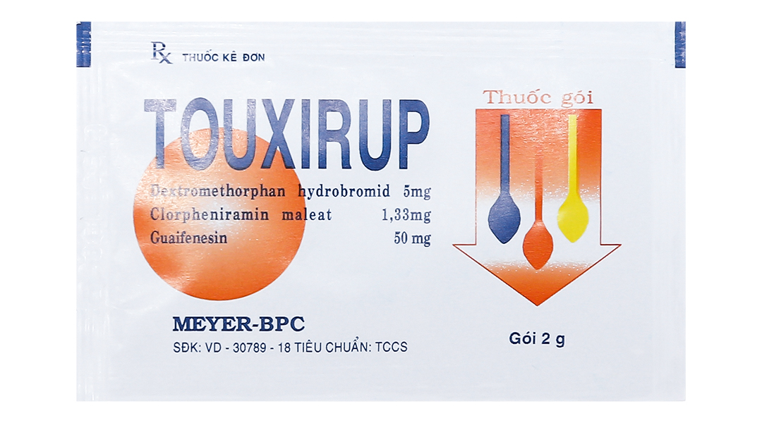 Thuốc bột Touxirup trị ho khan, ho do kích ứng